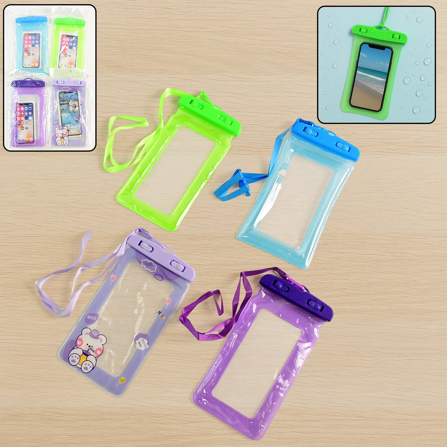 Pouch Cover Mobile Water Protector (1 Pc / Mix Color) Pouch Cover Mobile Water Protector (1 Pc / Mix Color)